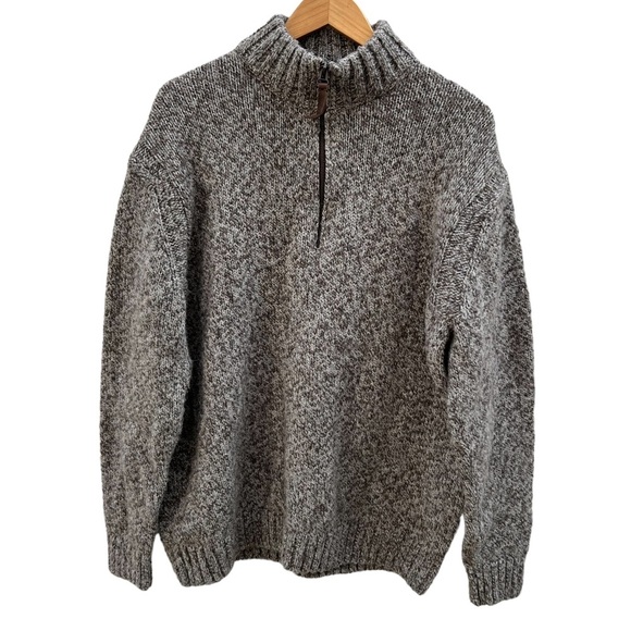 Woolrich  Eco Rich Woodward Half Zip Wool Sweater in Hazelnut Size XL - Picture 2 of 15